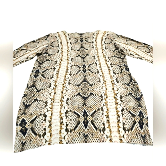 J. Crew Snakeprint Soft & Stretchy Lightweight Brown & Cream Cozy Sweater Med - Picture 4 of 9